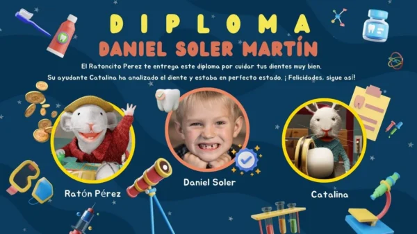 Diploma personalizado del Ratón Pérez